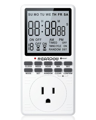 Outlet Timer Multifunctional Programmable Timer with Countdown and 7-Day Digi...