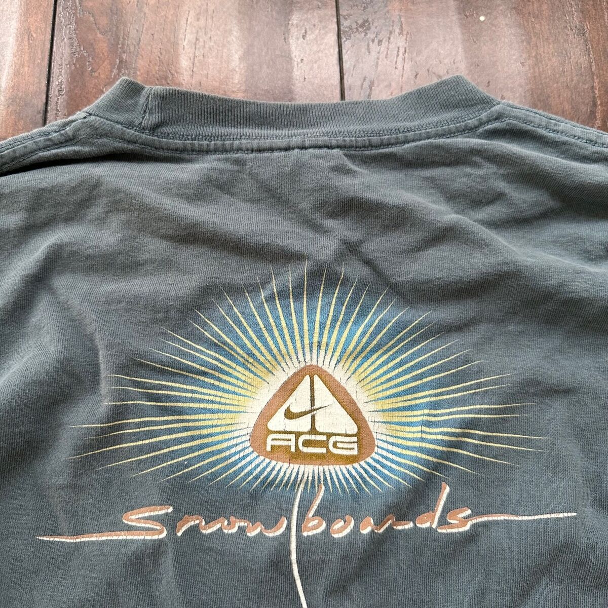 ACG Nike Snowboards Vintage T Shirt 90s Blue White Tag Rare ACG Nike Snowboards Vintage T Shirt 90s Blue White Tag Rare
