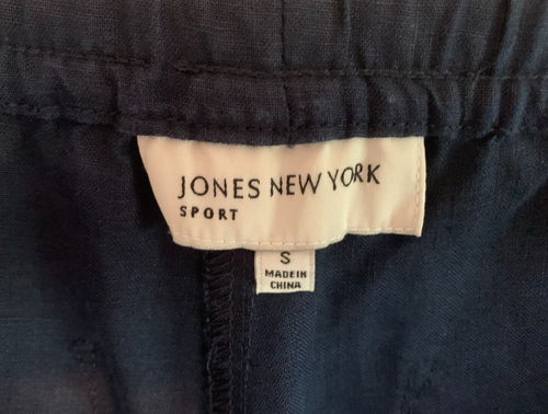 Pr. of Jones of New York High Rise Navy Blue Linen Ladies Slacks - Size Small - Picture 4 of 4