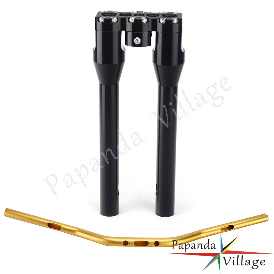 1-1/4" Club Style Handlebar Riser + Handlebar For Harley Sportster Dyna Softail - Image 4 of 4