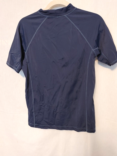 Lands' End Kids Rash Guard Shirt Crew Neck Short Cleeve Navy Size L 14/16 #16325 - Picture 2 of 3