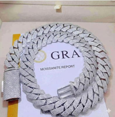 #ad 22Inch 14MM 4 Row Moissanite Miami Cuban Link 925 Silver Custom *Passes Tester* $499.99