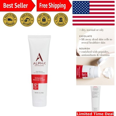 Skin Care Enhanced Renewal Cream, Anti-Aging Formula, 12% Glycolic AHA, Reduc...