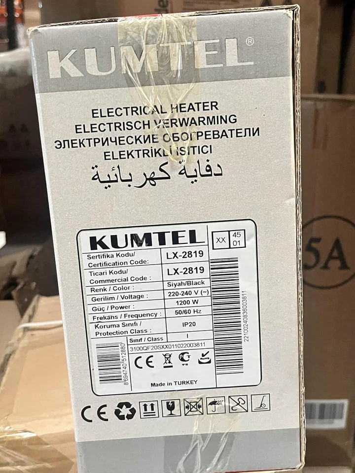 Stufa Al Quarzo Ad Infrarossi 1200W 50,4X12,5X25,5Cm - Leggera E Facile Da Spost - Immagine 3 di 4