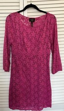 Laundry Shelli Segal Pink Lace Dress Women Size 8 Sheath Cocktail Party Elegant