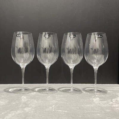 LUIGI BORMIOLI Italy Signed Bordeaux Red Wine Glass 9 1/2  20 Oz Set of 4 NEW