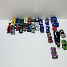 Mixed Diecast Toy Car Lot 27 Cars 18 Hot Wheels Loose Collection Assorted