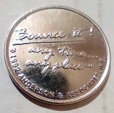 1992 Official Quarter Bouncer Bounce It! Any Time Any Place Coin Token