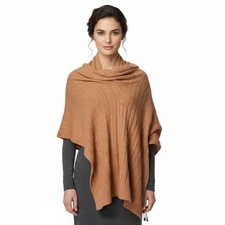 Cable Knit Cashmere Wool Oversized Shawl