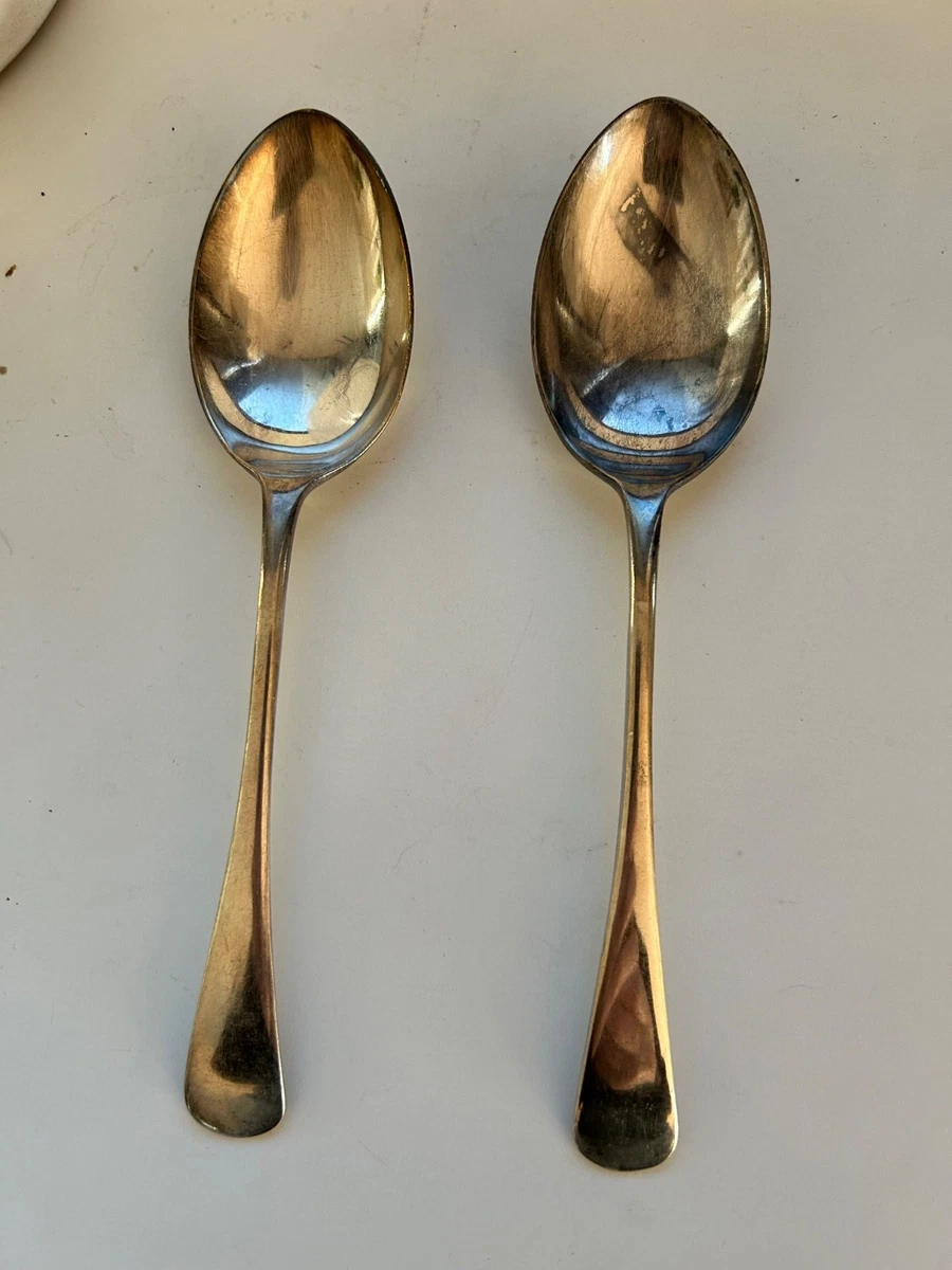 Pair Silver Plate Dessert Spoons Harrison Bros & Howson Sheffield A1 Quality
