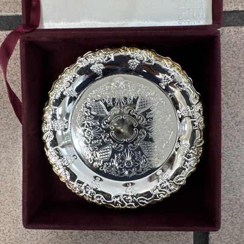 Vintage Set of 6 CREA Garanzia 4" Silver Plated Coasters with Box - Picture 5 of 5
