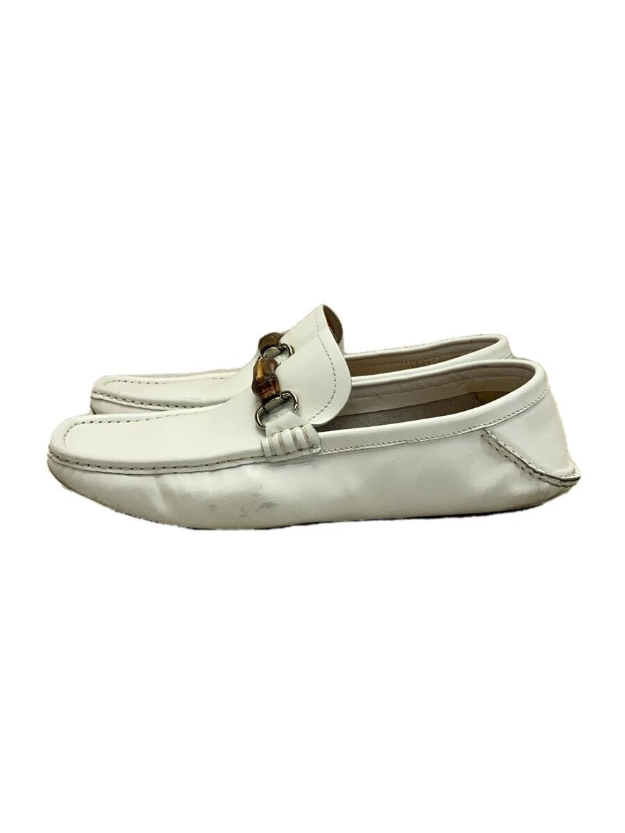 Mocassins Gucci UK7.5 blanc bambou chaussures de conduite occasion