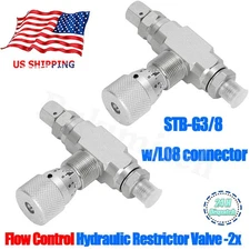 2pcs 3/8" L08 Bidirectional Hydraulic Restrictor Flow Control Valve - STB-G3/8