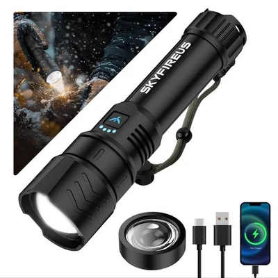SKYFIRE LED Flashlights High Lumens,2000lm Super Bright Rechargeable