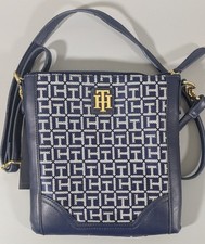 Tommy Hilfiger Monogram Crossbody Bag Navy White Jacquard Xbody Purse New