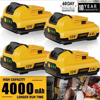 Pack 12v 4.0Ah 12Volt Max Lithium-ion Battery For Dewalt DCB127-2 DCB120 DCB124