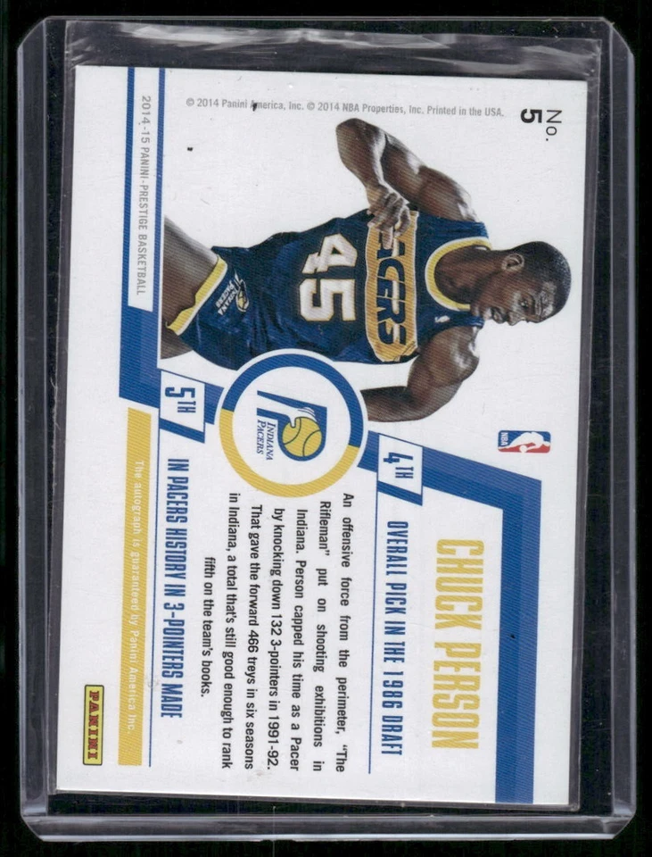 CHUCK PERSON 2014-15 Panini Prestige бонусные снимки серебро автограф #D /15 - Изображение 2 из 2
