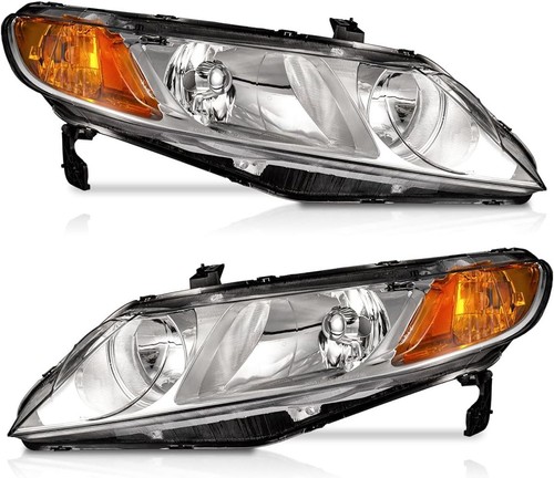 2 PCS Juego De Faros Delanteros Para 2006-2011 Honda Civic Sedan 4-Door NEW USA