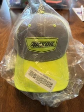 Amsoil HI VIS Bright Yellow Baseball Mesh Trucker Hat Cap Snap Back CLEAN!! New