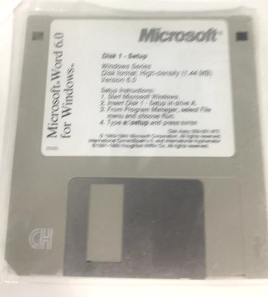 Microsoft Word 6.0 For Windows Version 6.0 | Floppy Disk Set 3.5" Set of 9 - Image 2 of 4