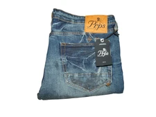 PRPS Mens Denim Jeans Le Sabre Distressed Stretch Slim Tapered Fit 38 NWT $258