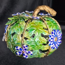 Mackenzie  Childs Royal Autumn Metal Pumpkin   Multicolor   5" - NEW in BOX