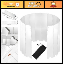 Folding Camping Stove Windscreen - 16 Plates Aluminium Alloy Wind Blocker for Bu