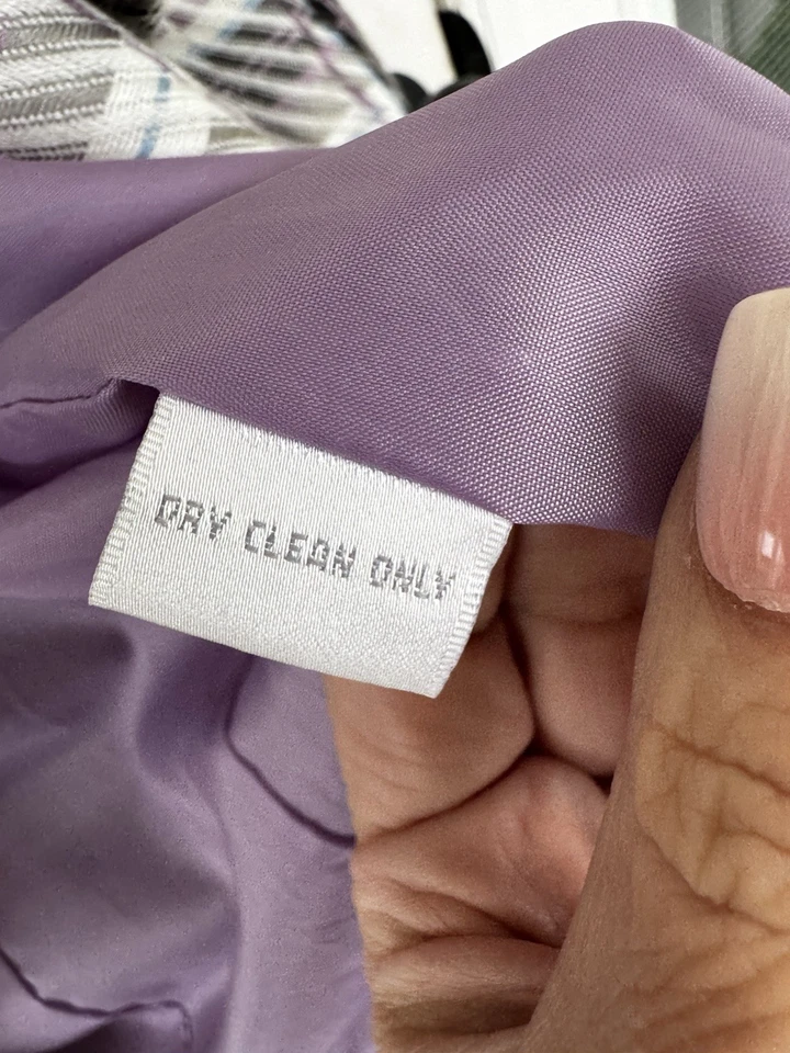 Abrigo Worthington Mujer Talla 4 Cuadros Botón Guisante Púrpura Blanco Negro Foto 4 de 4