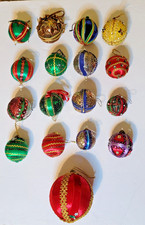 Vintage Lot Beaded Sequin Christmas Ornaments Victorian Style Push Pin Lot 17