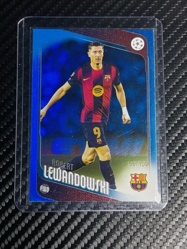 2025-26 Topps UEFA Club Competitions Barcelona Robert Lewandowski Blue Foil /150