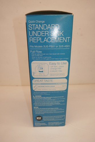 FILTRETE Standard Under Sink Quick Change Water Filtration Filter 3US-AF01 -NEW! - Picture 3 of 4