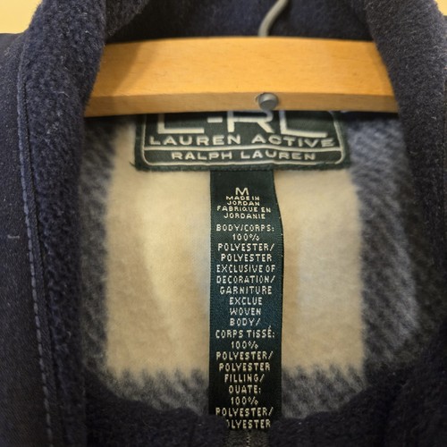 Ralph Lauren Active Hybrid Puffer Jacket Fleece Gingham Plaid Puffer Women’s M - Picture 4 of 9