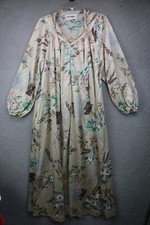 Shadowline Vintage Half Zip Long Gown-Long Sleeves-Size Small-100 Nylon