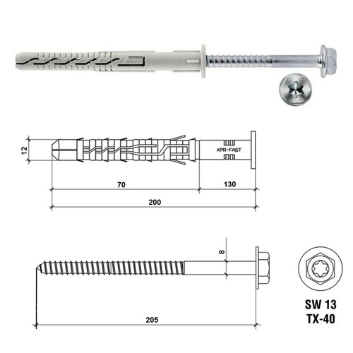 KPR-FAST Rahmendübel Ø10/12 mm mit ETA – Klimas | Schwerlastdübel Fensterdübel - Bild 60 von 75