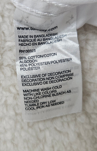 Tommy Hilfiger Boys Shirt Extra Large White Logo Print Cotton Blend Button Down - Picture 18 of 19