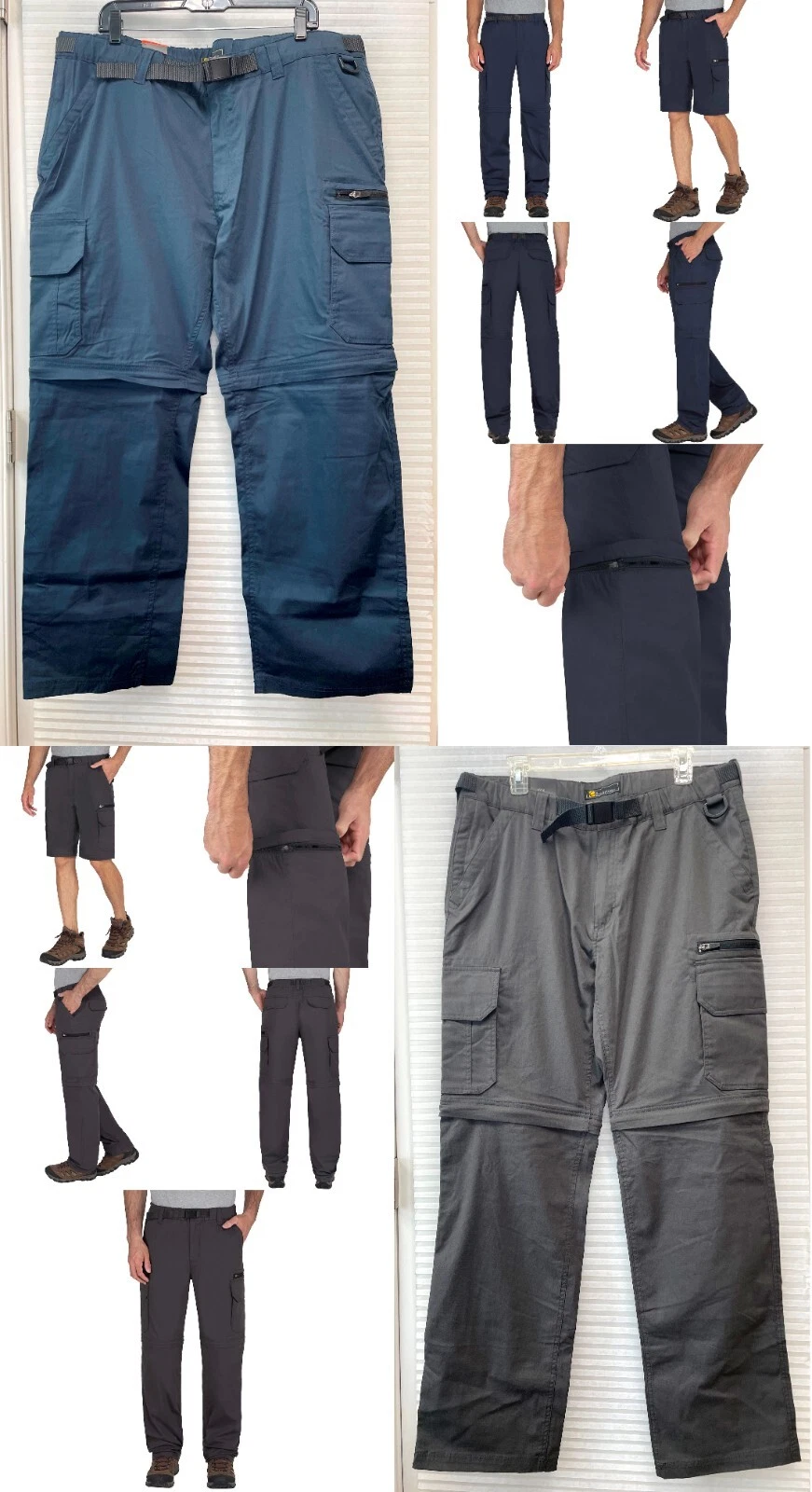 BC Clothing Men’s Convertible Cargo Pant Tactical Pants Hiking Fishing Outdoor