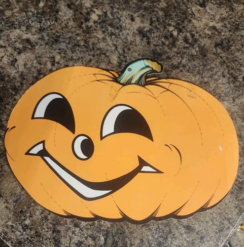 4 Vintage Halloween Diecuts Cutouts Beistle Company Jack O Lanterns 11.5" USA - Picture 10 of 12