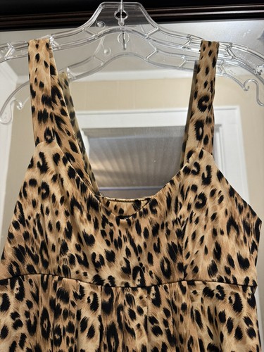 *twentyone BLACK/BEIGE LEOPARD PRINT SLEEVELESS BLOUSE! SZ M #530 - Picture 2 of 4