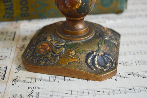 Rare Antique Hand Crafted Wooden Carved Candle Stick Holder 16x10 cm - Picture 4 of 5