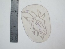 vtg 1960s 70s Tattoo Flash acetate stencil Animals Mountain Goat signed AN2