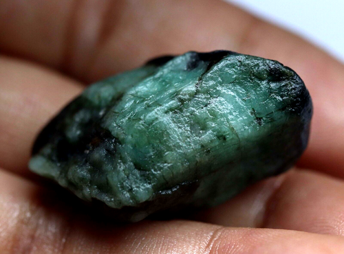 Certified Natural Green Zambian Emerald Rough Untreated Gemstone 60.90 Ct - Picture 6 of 7