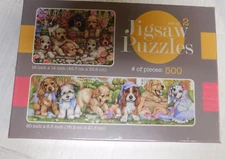 Puppies Jigsaw Puzzle, Set Of Two, 500 Pieces