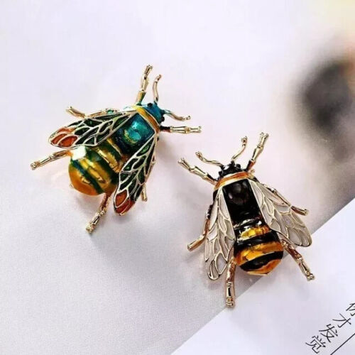 Fashion Enamel Bumble Bee Crystal Brooch Pin Costume Badge Womens Mens Jewellery - Picture 4 of 18