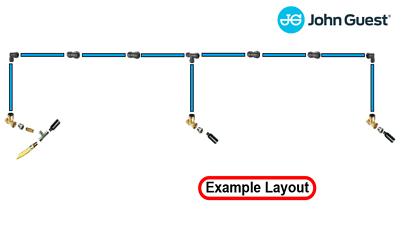 Equal Tee - 4 X Push In Connector For 15mm Nylon Pipe