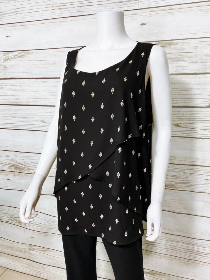 Ava & Viv Womens Tank Top Size 2X Black Layered Round Neck Sleeveless - Image 4 of 4