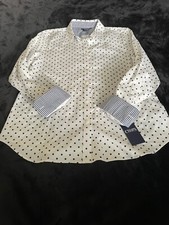 Chaps Icon Pearl MU Polka Dot Dress Blouse Brand new With Tags Large. A5