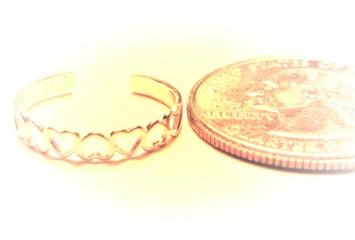 10 KT GOLD VERSTELLBARER OFFENER UMGEKEHRTER HERZEN ZEHENRING - GESCHENKBOX - KOSTENLOSER VERSAND! - Bild 5 von 8