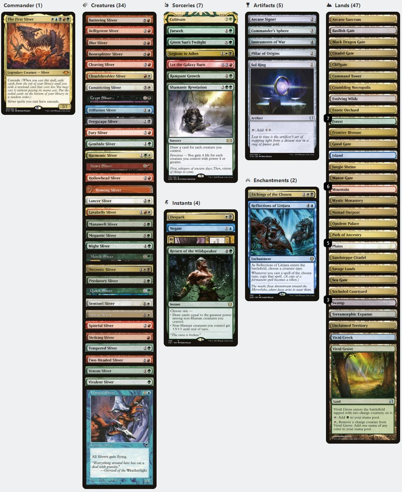 The First Sliver SLIVER CASCADE Magic MTG Custom Commander Deck - Image 2 of 4