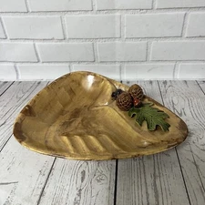 Vintage Ceramic Ash Tray Fall Acorn Leaf Autumn Ashtray