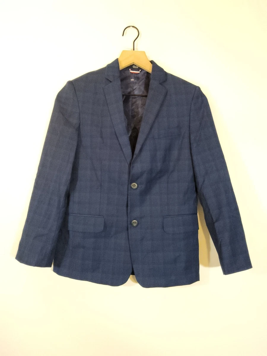 THFlex Tommy Hilfiger Boys Blazer Navy Plaid Size 12